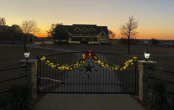 Classy home lighting with wreathed gate